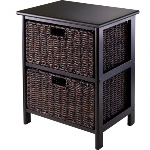 Omaha Storage Rack with 2 Foldable Baskets in Black