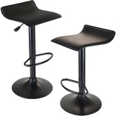 Obsidian Adj. Swivel Air Lift Stool with Black Metal Base & Black Vinyl