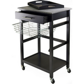 Julia Utility Cart in Black with Granite Top