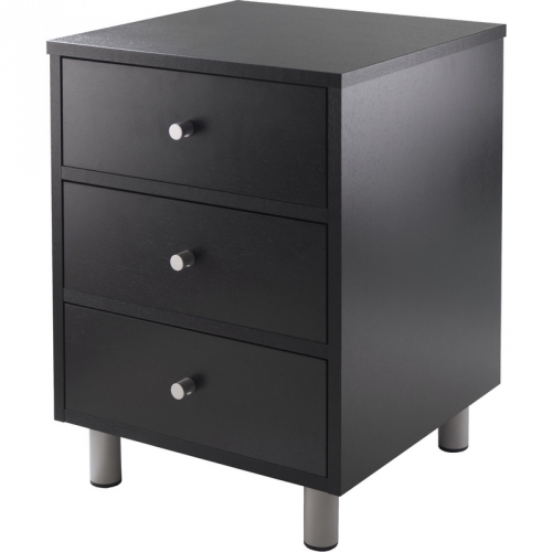 Daniel Accent Table with 3 Drawers in Black Finish