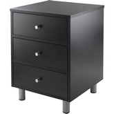 Daniel Accent Table w/ 3 Drawers in Black Finish