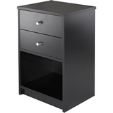 Ava Accent Table w/ 2 Drawers in Black Finish