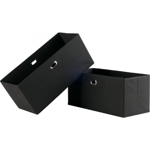 Torino 2 Piece Set Folding Fabric Baskets in Black