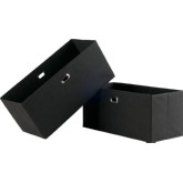 Torino 2 Piece Set Folding Fabric Baskets in Black