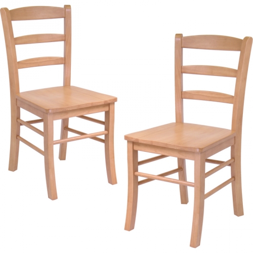 Set of 2 Ladder Back Chair in Light Oak