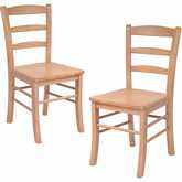 Set of 2 Ladder Back Chair in Light Oak