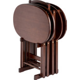 Nathan 5 Piece Snack TV Table Set in Cappuccino