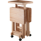 Isabelle 6 Piece Snack TV Table Set in Natural
