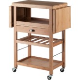 Barton Kitchen Cart in Bamboo w/ Drop Leaves