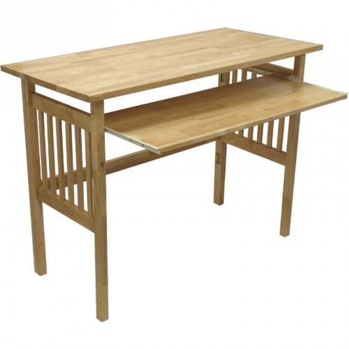 Mission Computer Desk with Computer Key Board Foldable in Natural