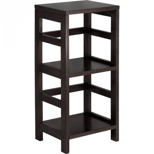 Leo Storage, Display or Book Shelf 2 Tier Narrow in Dark Espresso
