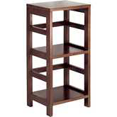 Leo Storage, Display or Book Shelf 2 Tier Narrow in Dark Espresso