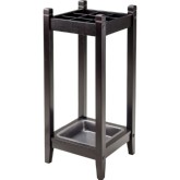 Jana Umbrella Stand with Metal Tray in Espresso Finish