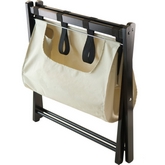 Dora Luggage Rack in Espresso w/ Removable Fabric Basket