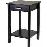 Liso End Table or Printer Table w/ Drawer & Shelf in Dark Espresso