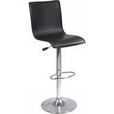 Spectrum High Back L Shape Air Lift Bar Stool in Black & Chrome