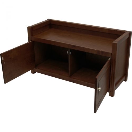 Regalia Bench with Storage in Antique Walnut