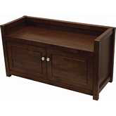 Regalia Bench with Storage in Antique Walnut