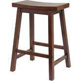 Saddle Seat 24" Bar Stool (single) in Antique Walnut