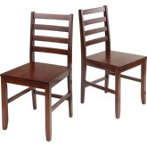 Hamilton Ladder Back Dining Chair in Antique Walnut (Set of 2)