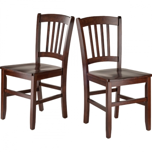Madison Slat Back Dining Chair in Walnut (Set of 2)
