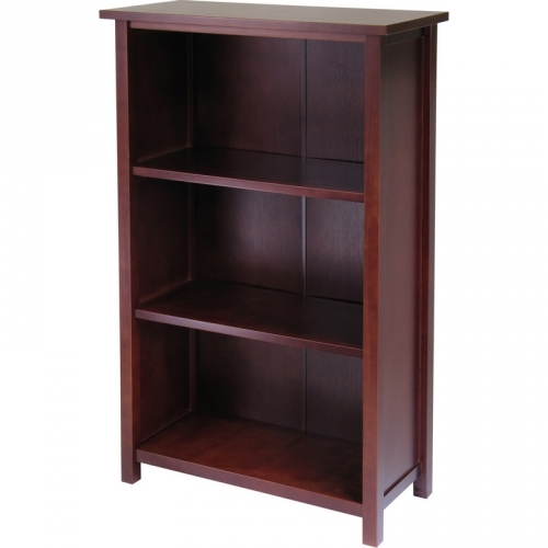 Milan Storage Shelf or Bookcase 4 Tier Medium in Antique Walnut