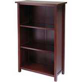 Milan Storage Shelf or Bookcase 4 Tier Medium in Antique Walnut