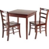 Pulman 3 Piece Set Extension Table w/ 2 Ladder Back Chairs in Walnut