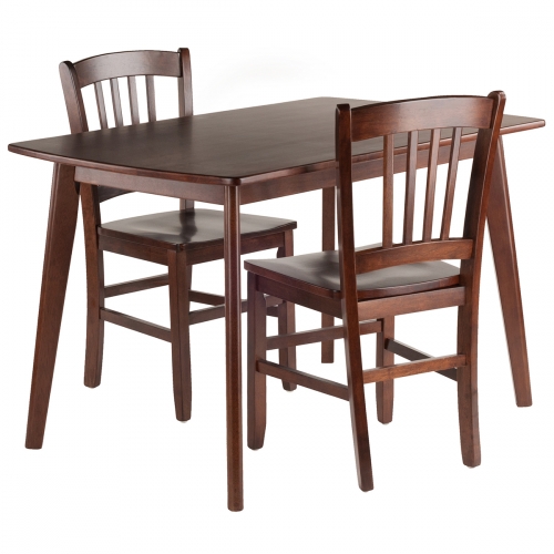 Shaye & Madison 3 Piece Dining Set in Walnut Finish Wood