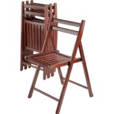 Robin 4 Piece Folding Chair Set in Walnut