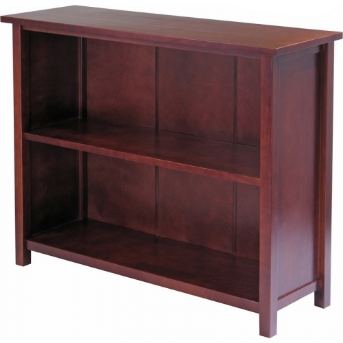 Milan Storage Shelf or Bookcase 3 Tier Wide in Antique Walnut
