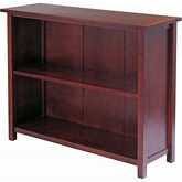Milan Storage Shelf or Bookcase 3 Tier Wide in Antique Walnut