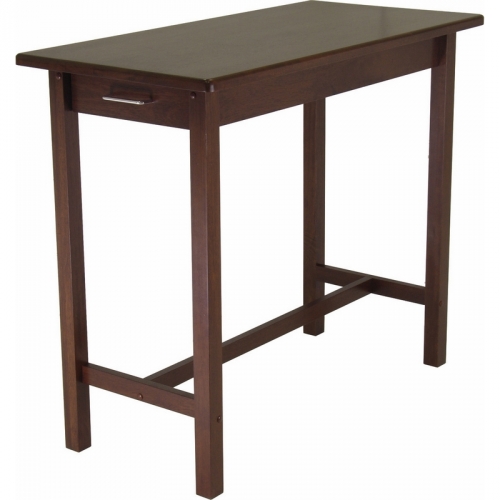 Kitchen Island Table with 2 Drawers in Antique Walnut