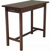 Kitchen Island Table with 2 Drawers in Antique Walnut