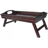 Sedona Bed Tray Curved Side Foldable Legs Large Handle in Antique Walnut