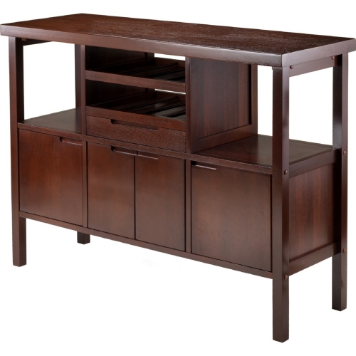 Diego Buffet Sideboard with Wine Racks in Walnut Finish