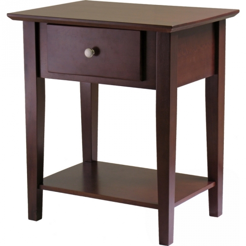Shaker Nightstand with Drawer in Antique Walnut