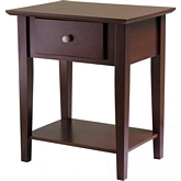 Shaker Nightstand with Drawer in Antique Walnut