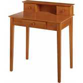 Studio Writing Desk with Hutch in Honey