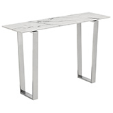 Atlas Console Table w/ Faux Marble Top on Stainless Steel Legs