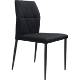 Revolution Dining Chair in Black Poly Linen on Painted Steel Legs (Set of 4)