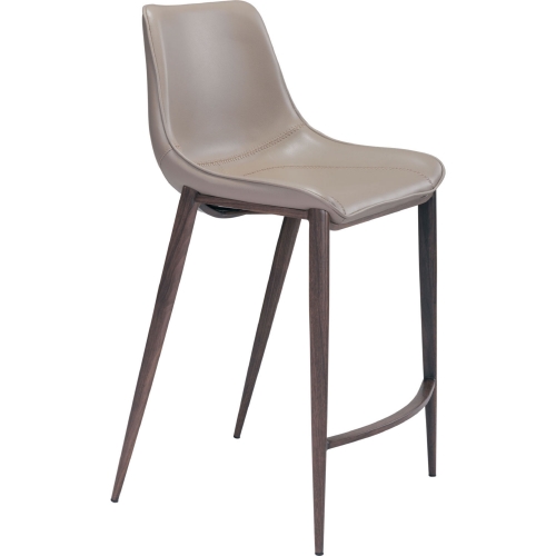 Magnus Counter Chair in Gray Leatherette (Set of 2)