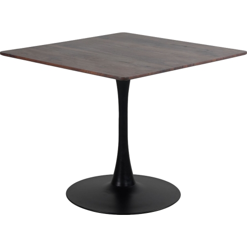 Molly 35" Dining Table in Brown Wood & Black Steel
