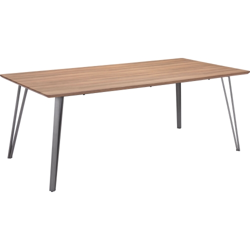 Perpignan 78" Dining Table in Oak Paper Veneer & Black Steel