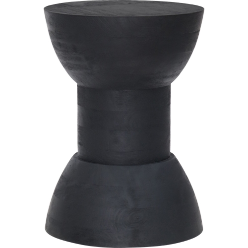 Wisdom Side Table Stool in Matte Black Wood