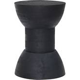 Wisdom Side Table Stool in Matte Black Wood