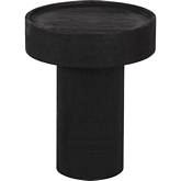 Watson Side Table in Matte Black Mango Wood & Steel