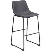 Smart Bar Stool in Charcoal Gray (Set of 2)