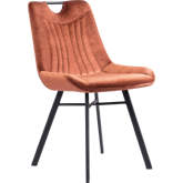 Tyler Dining Chair in Brown Velvet & Black Steel (Set of 2)