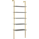 Zebra Bookcase in Black & White MDF & Gold Steel